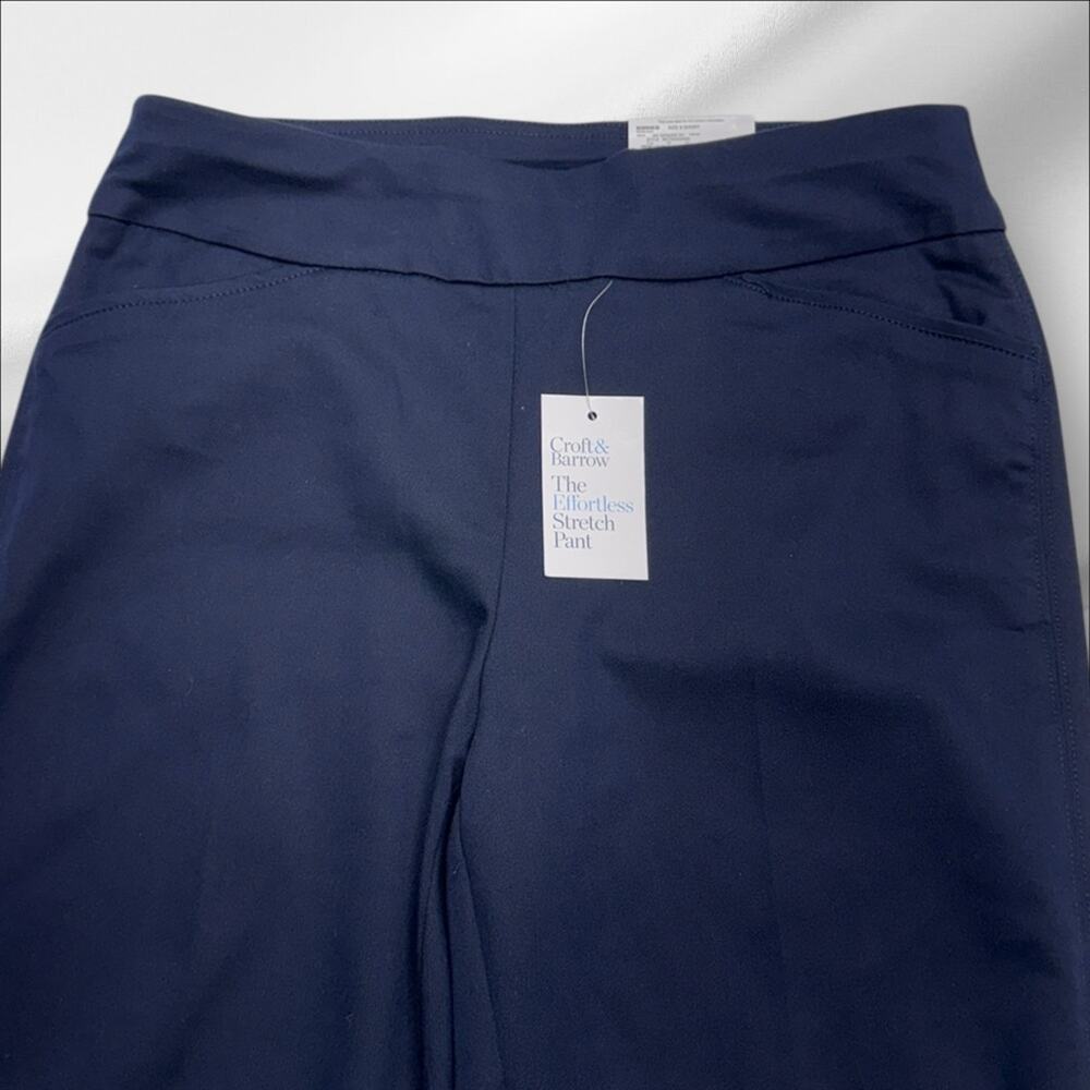 CROFT & BARROW Women’s 8 Short Navy Blue Pull On Pant